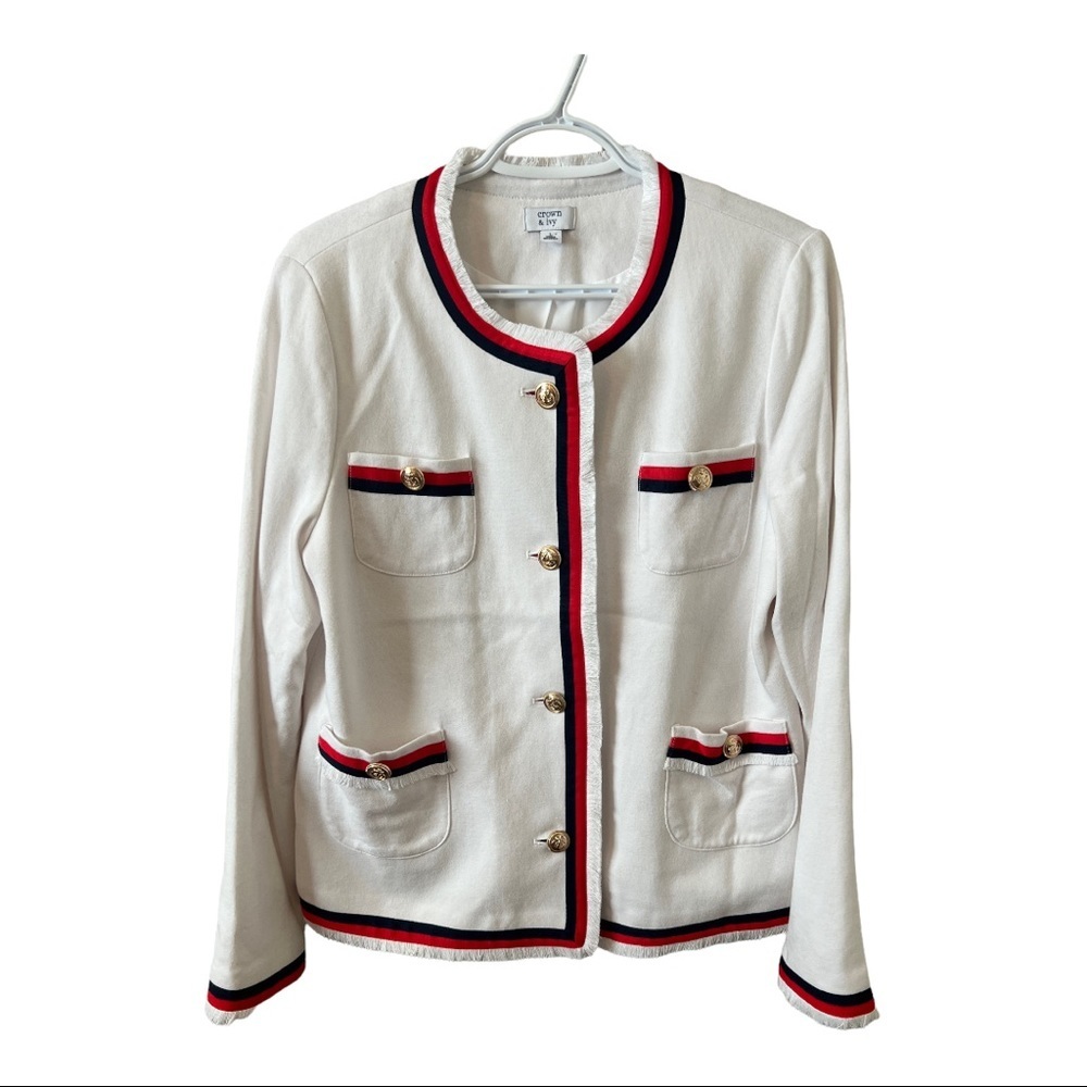 Crown & Ivy cotton blazer/cardigan